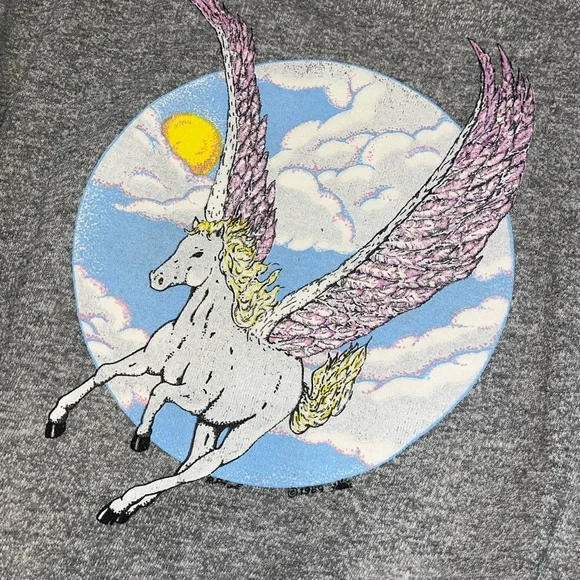 Vintage grey cropped crewneck Pegasus sweatshirt size m/l - Picture 1 of 7